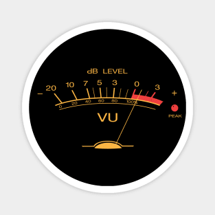 Volume VU Meter Vintage Audio Engineer Recording Studio Gear Head Musician Guitar Shirt Magnet